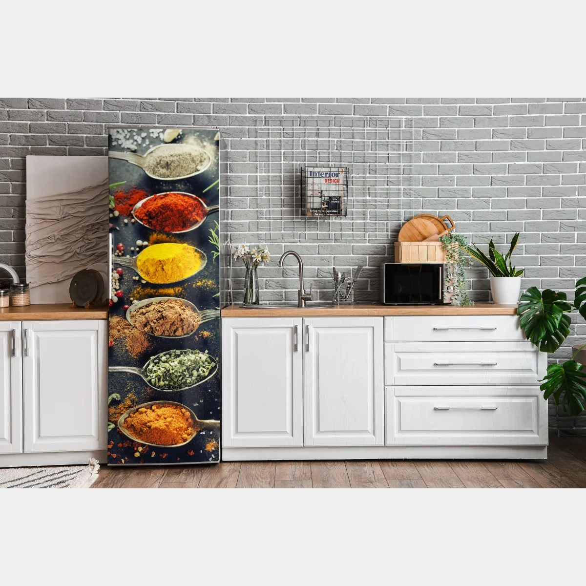 Naklejka na lodówkę kompozycja przypraw i ziół – Wallissimo® Naklejka na lodówkę kompozycja przypraw i ziół – Wallissimo®