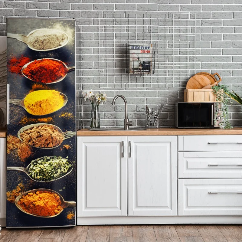 Naklejka na lodówkę żywa łąka obraz olejny zbliżenie – Wallissimo®