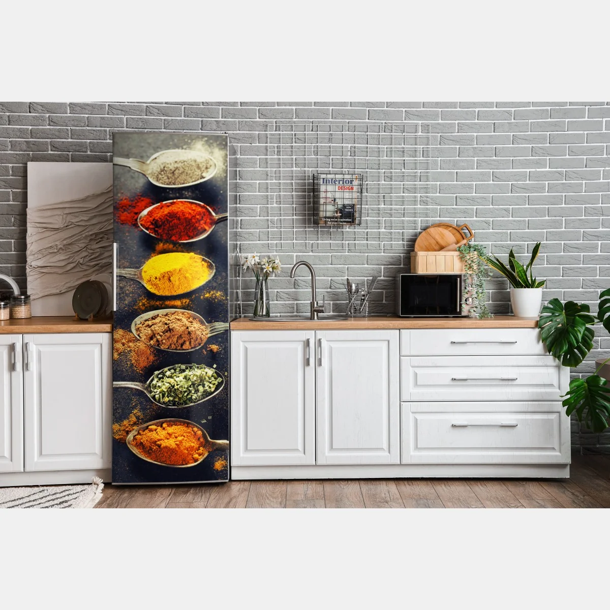 Naklejka na lodówkę kolorowe łyżki z przyprawami – Wallissimo® Naklejka na lodówkę kolorowe łyżki z przyprawami – Wallissimo®