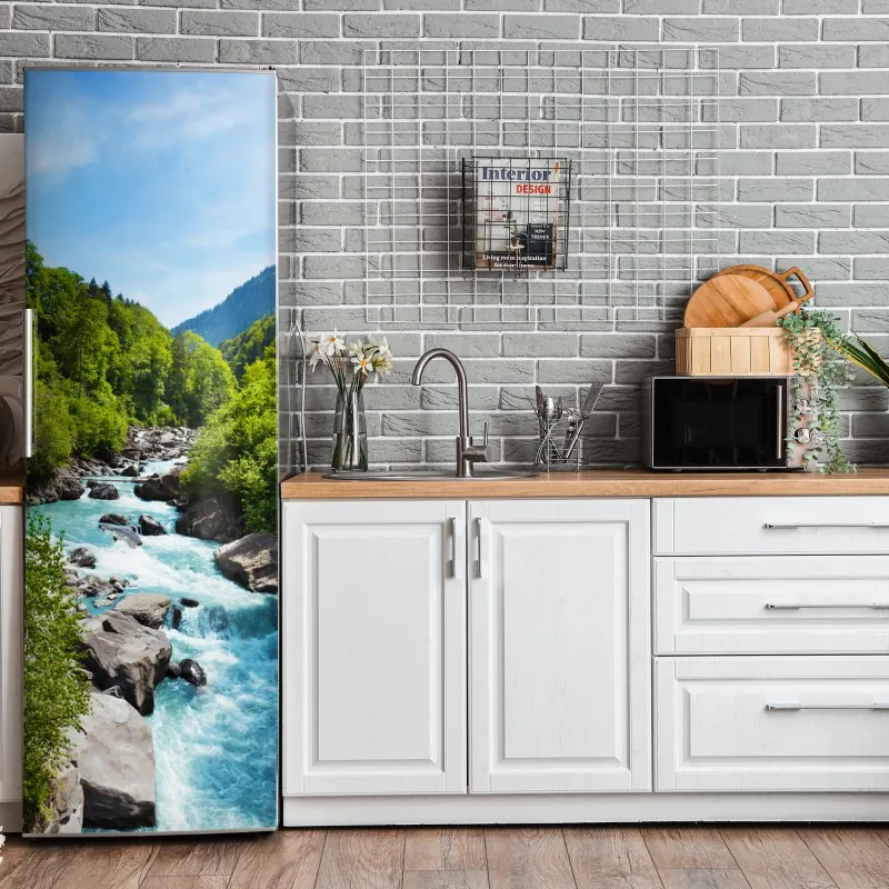 Naklejka na lodówkę Polskie pole rzepaku pod błękitnym niebem – Wallissimo®