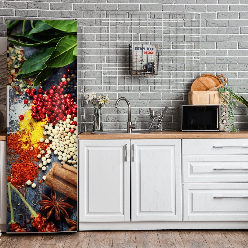 Naklejka na lodówkę beżowa tekstura marmuru – Wallissimo®