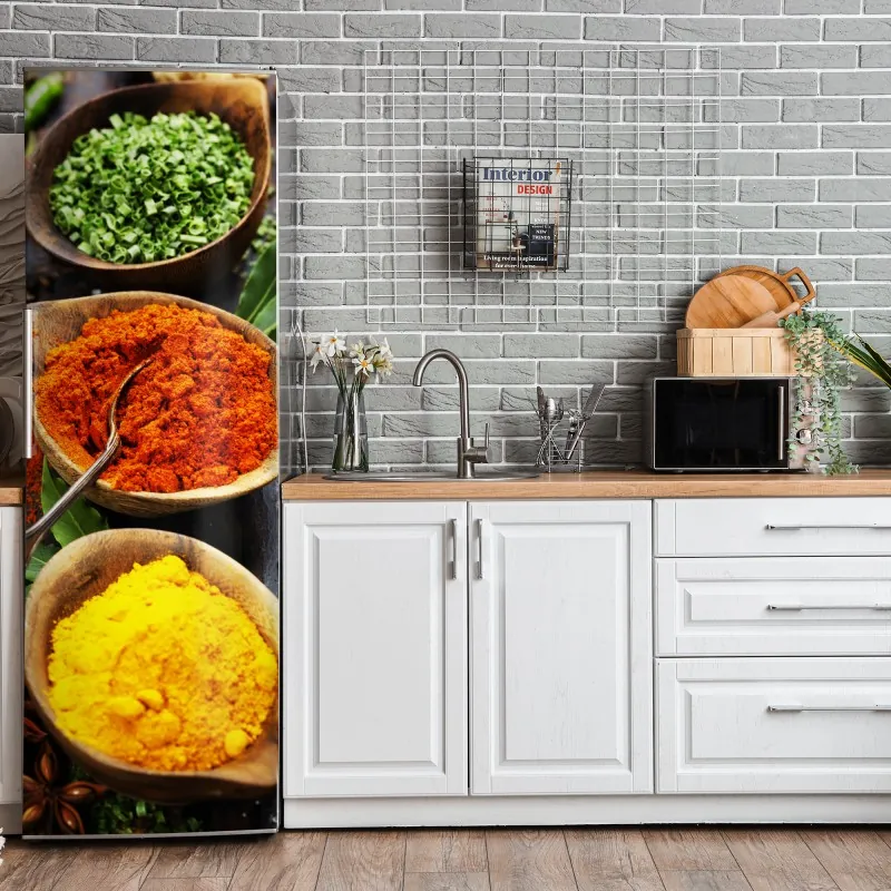 Naklejka na lodówkę mglista górska panorama – Wallissimo®