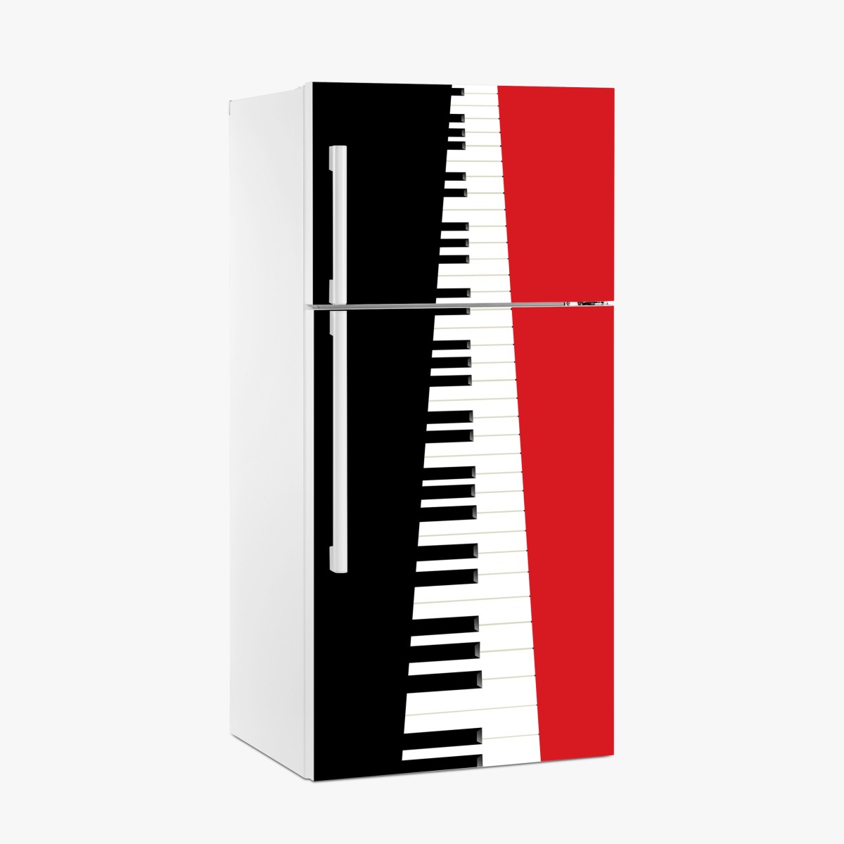 Fridge sticker black and red piano keyboard composition – Wallissimo®
