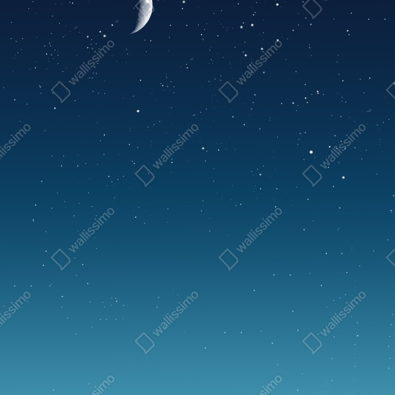 Naklejka na lodówkę spokojne nocne niebo z księżycem – Wallissimo® Naklejka na lodówkę spokojne nocne niebo z księżycem – Wallissimo®