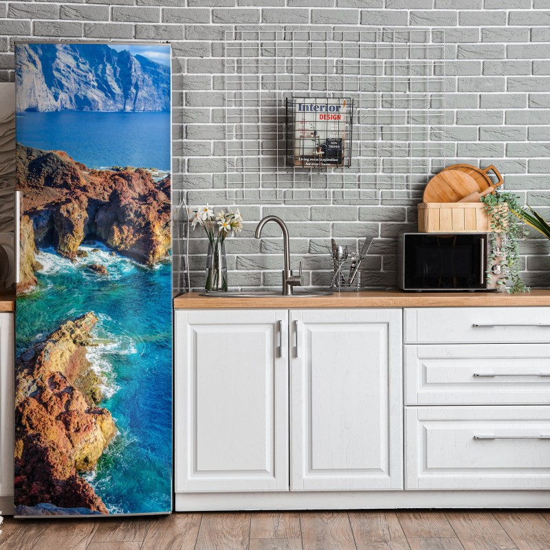 Naklejka na lodówkę ciemna faktura marmuru – Wallissimo®