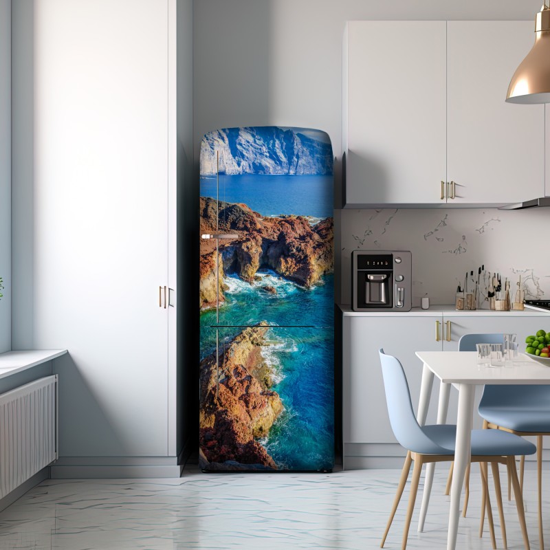 Naklejka na lodówkę surowe klify i turkusowe morze przy Punto Teno, Teneryfa – Wallissimo® Naklejka na lodówkę surowe klify i turkusowe morze przy Punto Teno, Teneryfa – Wallissimo®
