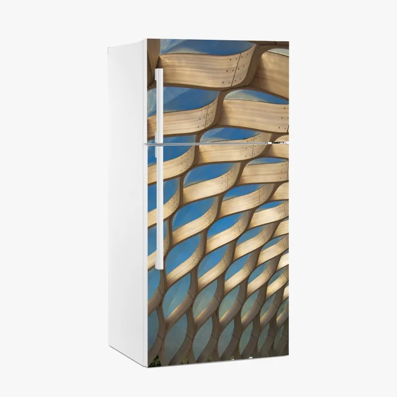 Naklejka na lodówkę drewniany ażurowy daszek w Chicago