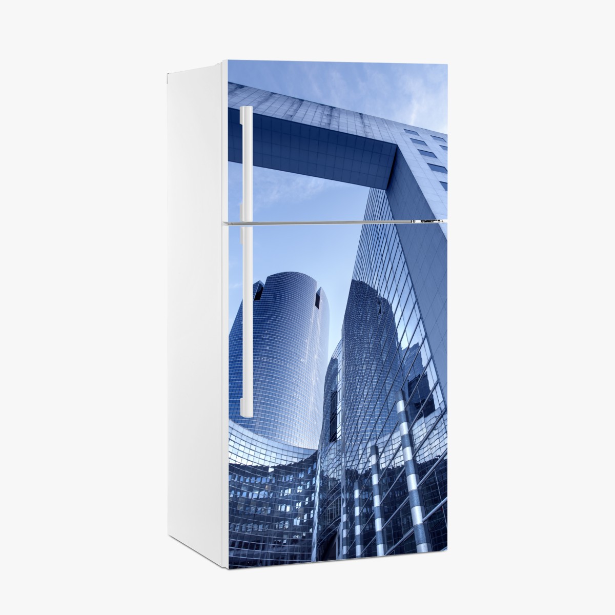 Fridge sticker modern blue urban skyline – Wallissimo®