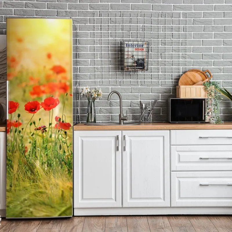 Naklejka na lodówkę delikatne pastelowe kwiaty w akwareli – Wallissimo®