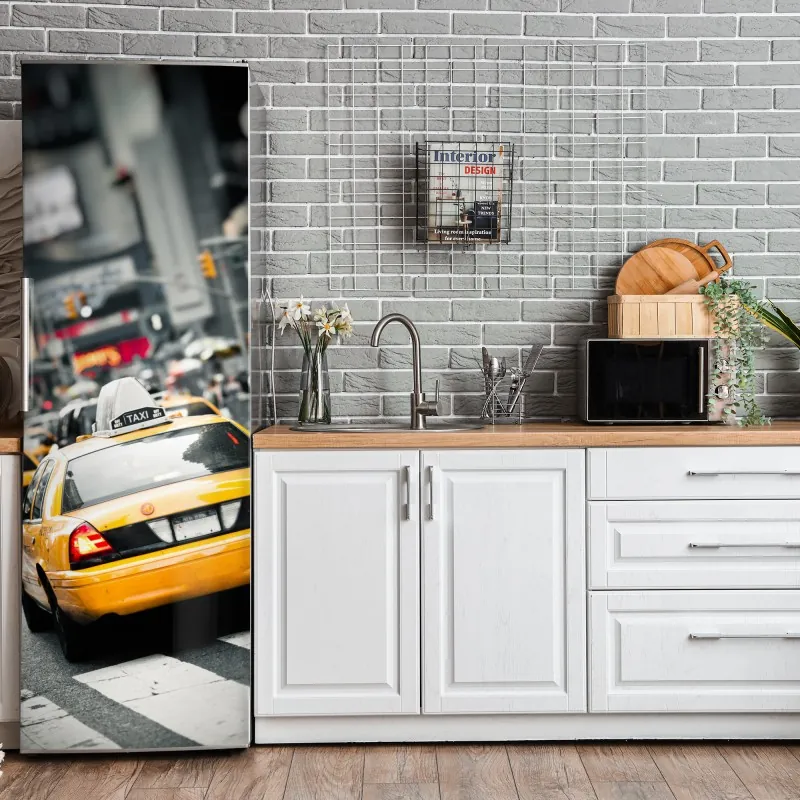 Naklejka na lodówkę delikatny złoty wzór miłorzębu – Wallissimo®