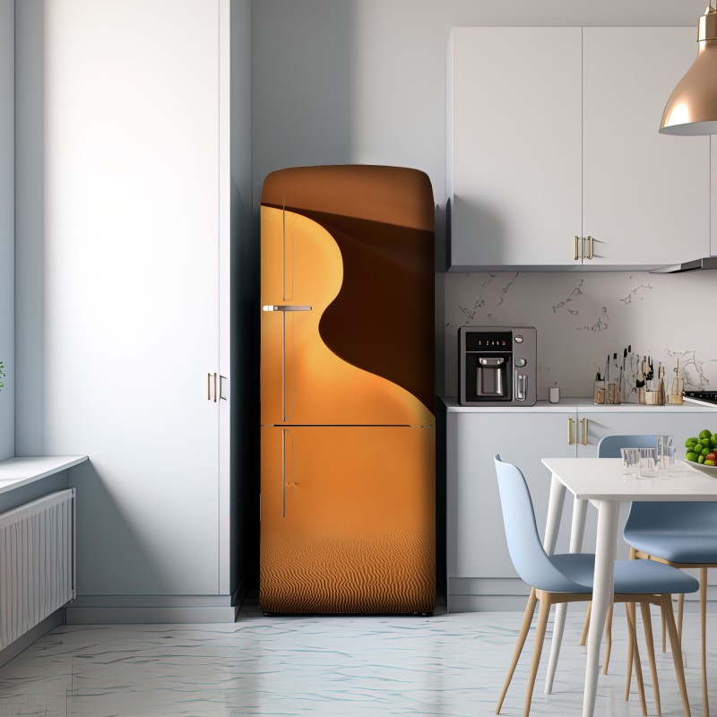 Naklejka na lodówkę złote krzywizny wydmy – Wallissimo® Naklejka na lodówkę złote krzywizny wydmy – Wallissimo®