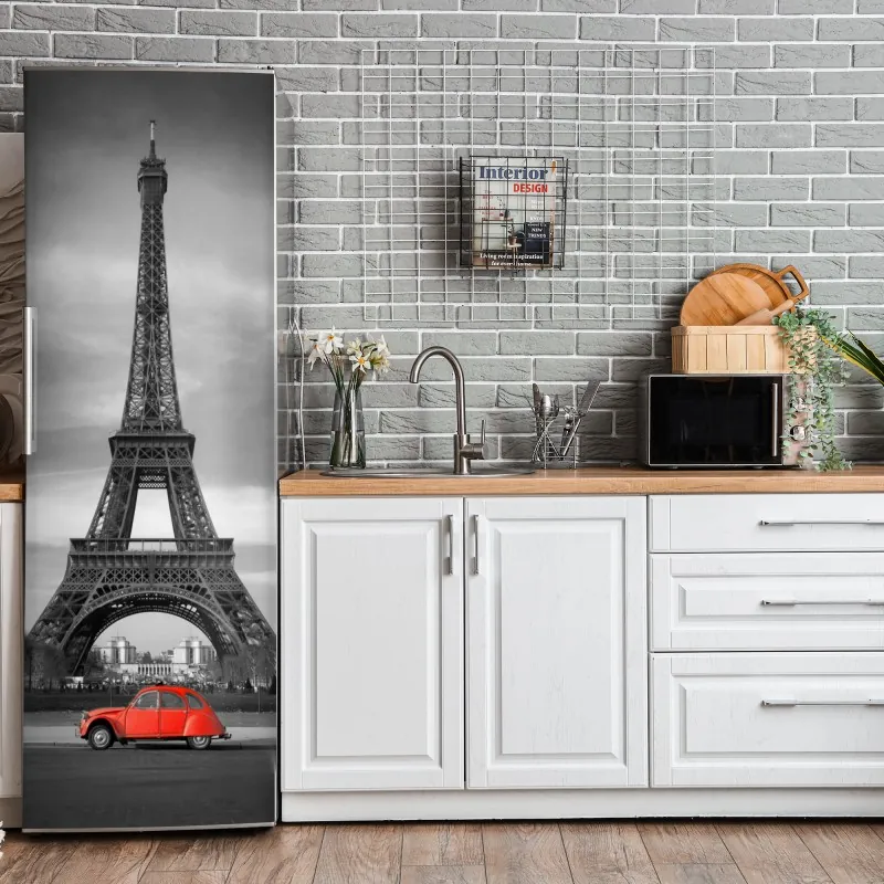 Naklejka na lodówkę koi, lilie wodne i ważki na błękitnym stawie – Wallissimo®