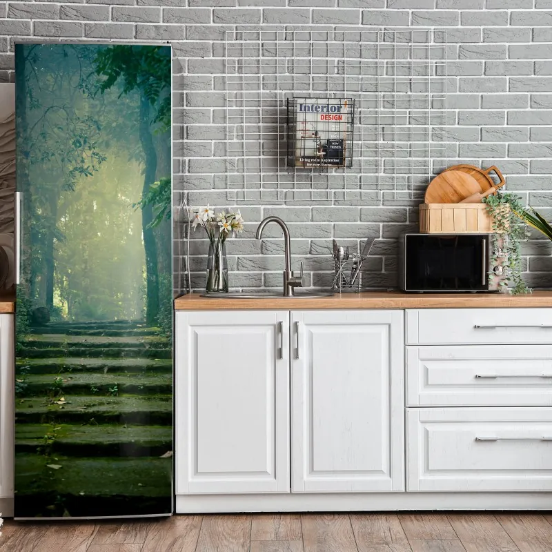 Naklejka na lodówkę trzy dmuchawce na turkusowym tle – Wallissimo®