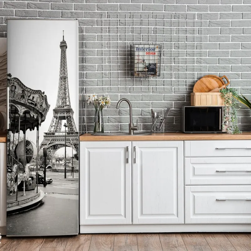 Naklejka na lodówkę spokojne monochromatyczne jezioro z odbiciami – Wallissimo®