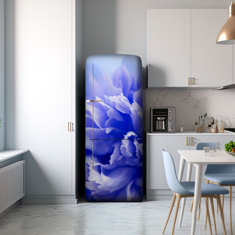 Naklejka na lodówkę delikatny niebieski abstrakcyjny kwiat zbliżenie – Wallissimo® Naklejka na lodówkę delikatny niebieski abstrakcyjny kwiat zbliżenie – Wallissimo®