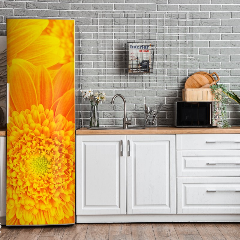 Naklejka na lodówkę złoty art deco wzór okręgów – Wallissimo®