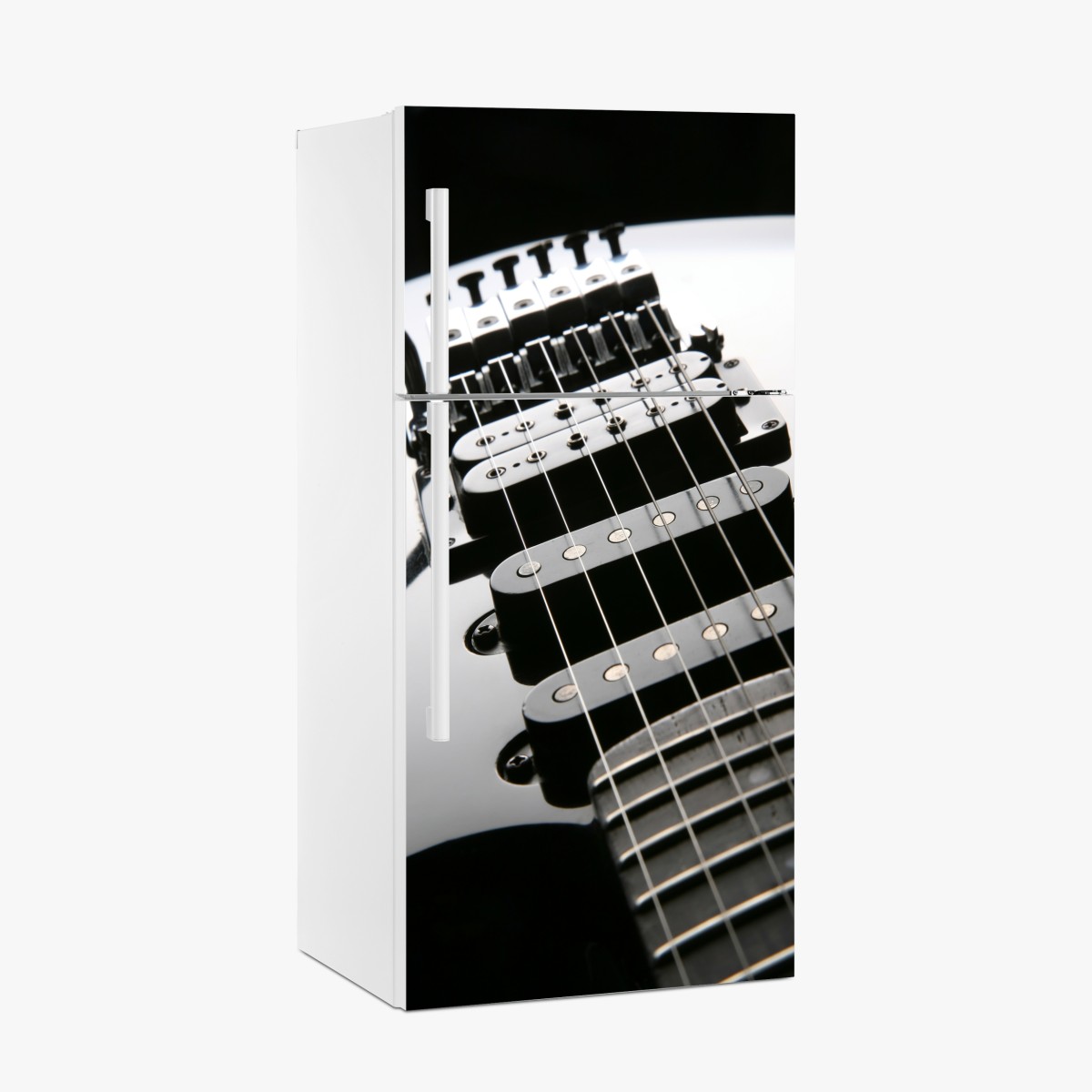 Fridge sticker black electric guitar close-up – Wallissimo®