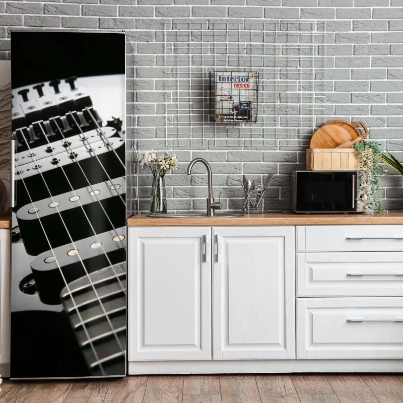 Naklejka na lodówkę elegancki portret w czerwonej sukni – Wallissimo®