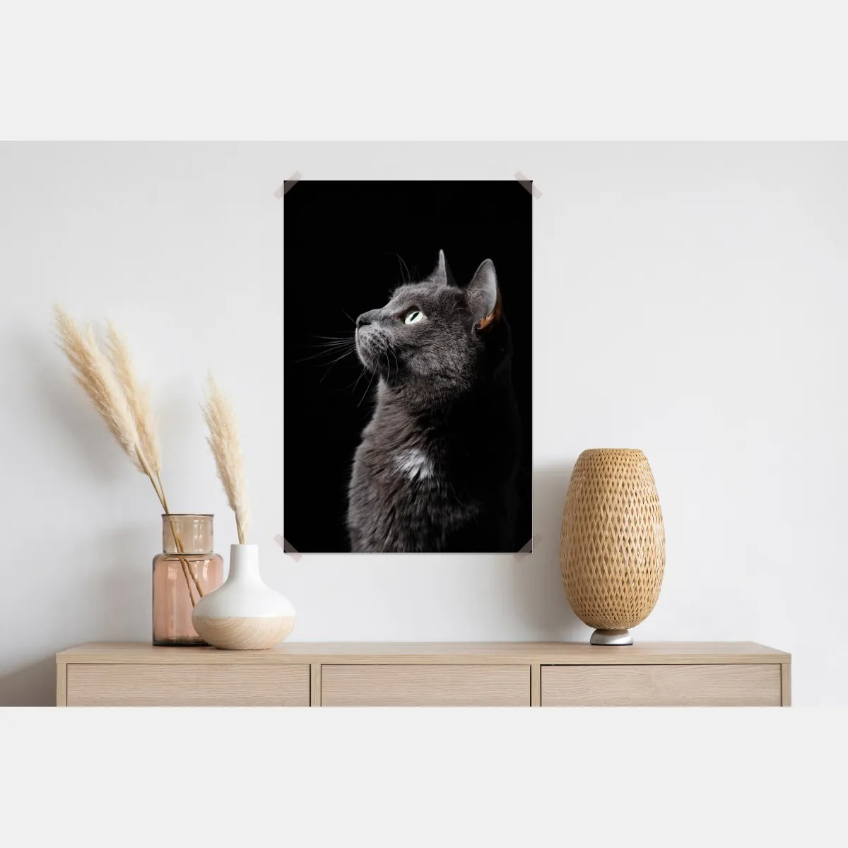 Plakat elegancki portret szarego kota – Wallissimo® Plakat elegancki portret szarego kota – Wallissimo®