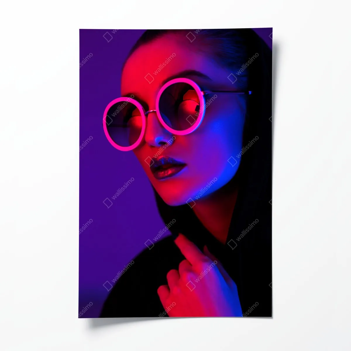 Plakat neonowy portret w różu i niebieskim – Wallissimo® Plakat neonowy portret w różu i niebieskim – Wallissimo®