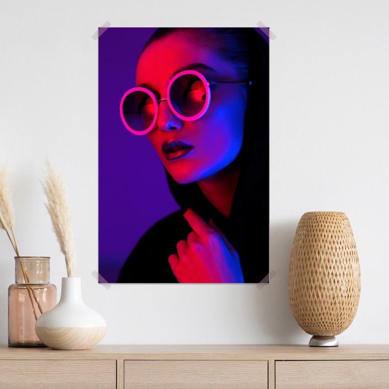 Plakat neonowy portret w różu i niebieskim – Wallissimo® Plakat neonowy portret w różu i niebieskim – Wallissimo®
