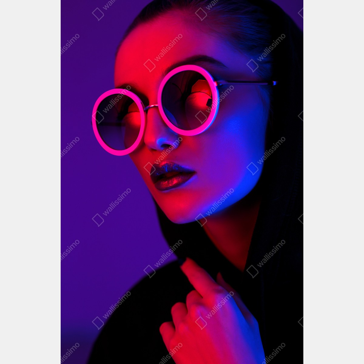 Plakat neonowy portret w różu i niebieskim – Wallissimo® Plakat neonowy portret w różu i niebieskim – Wallissimo®