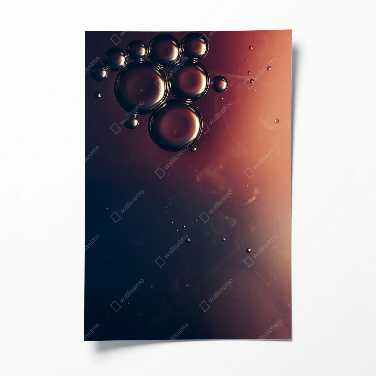 Plakat unoszące się pęcherzyki oleju na głębokim gradiencie – Wallissimo® Plakat unoszące się pęcherzyki oleju na głębokim gradiencie – Wallissimo®