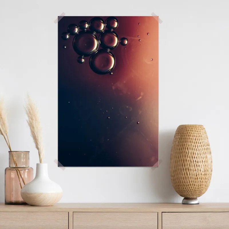 Plakat unoszące się pęcherzyki oleju na głębokim gradiencie – Wallissimo® Plakat unoszące się pęcherzyki oleju na głębokim gradiencie – Wallissimo®