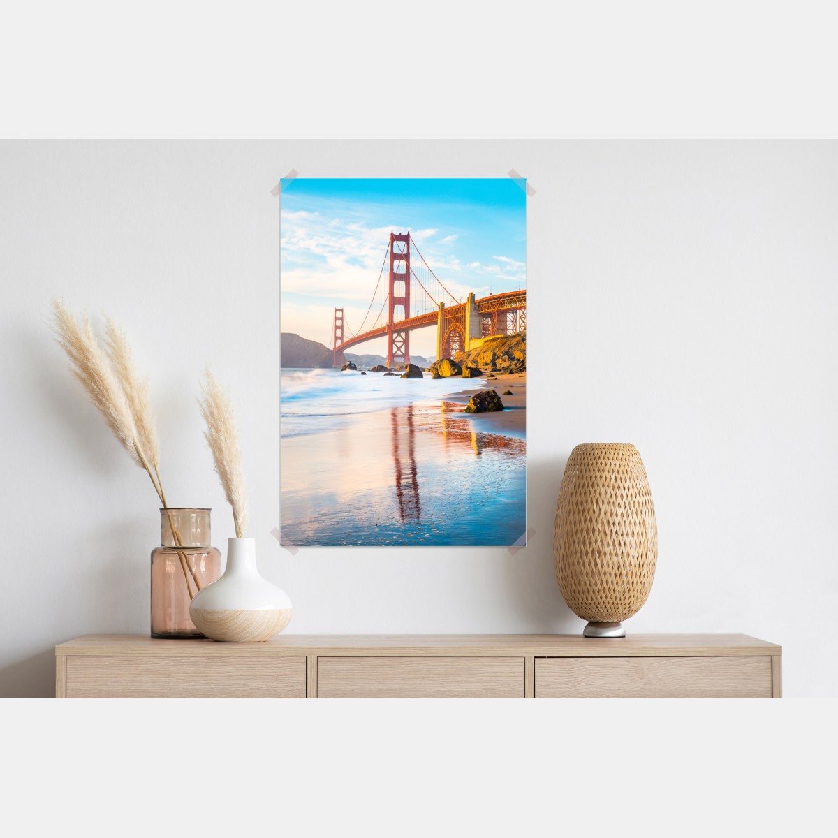 Plakat złota godzina przy moście Golden Gate, Baker Beach – Wallissimo® Plakat złota godzina przy moście Golden Gate, Baker Beach – Wallissimo®