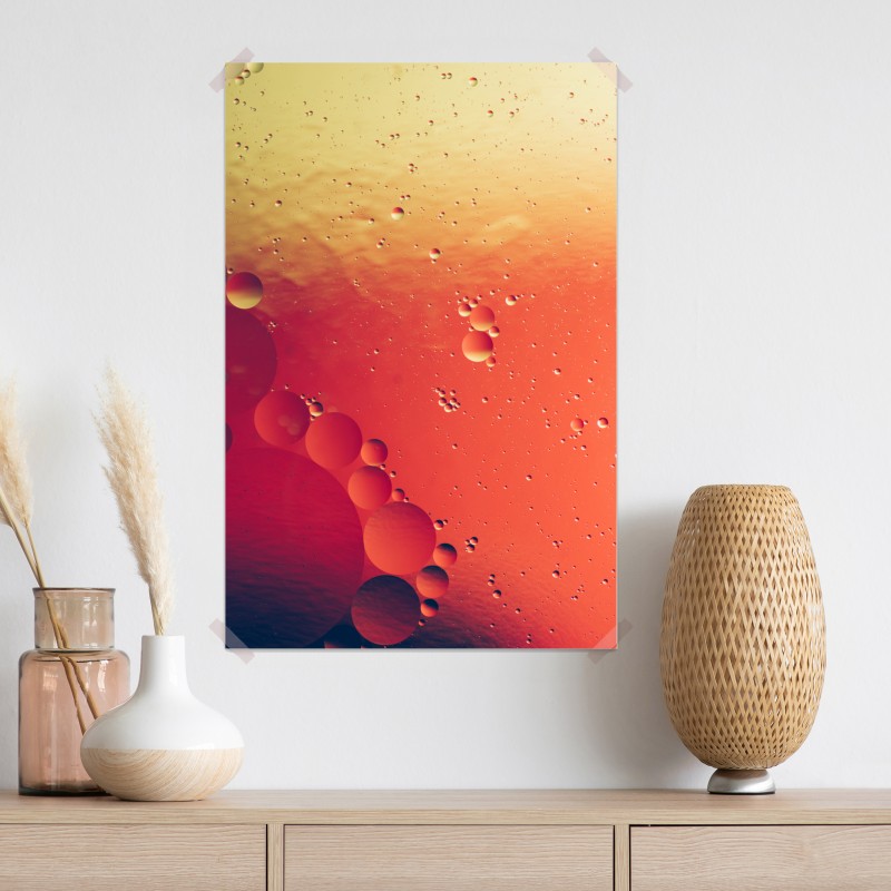 Plakat ciepła pomarańczowa abstrakcja z bąbelkami – Wallissimo® Plakat ciepła pomarańczowa abstrakcja z bąbelkami – Wallissimo®