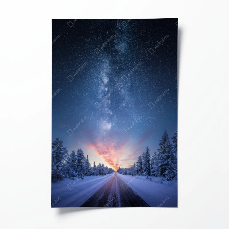 Plakat elegancki złoty geometryczny wzór liści – Wallissimo®