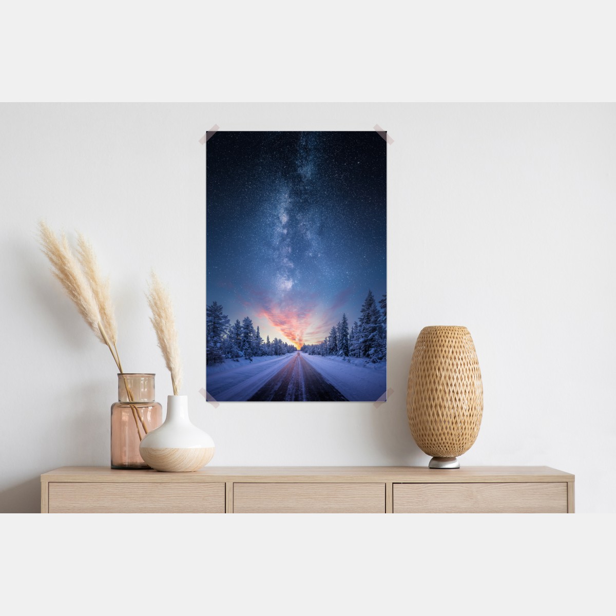 Plakat droga do mlecznej drogi o wschodzie słońca – Wallissimo® Plakat droga do mlecznej drogi o wschodzie słońca – Wallissimo®