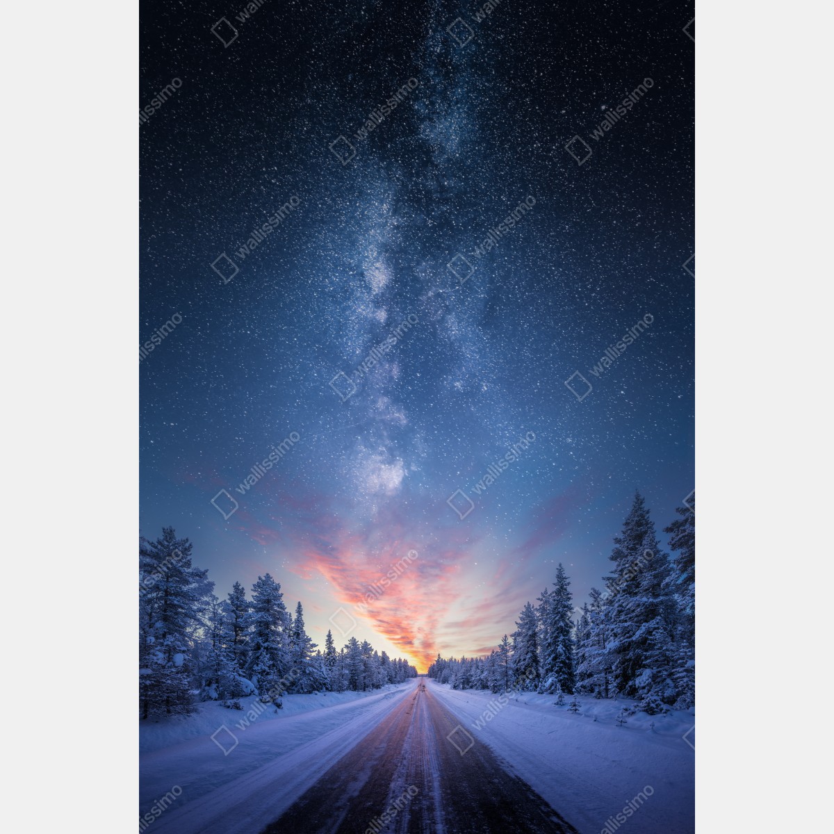 Plakat droga do mlecznej drogi o wschodzie słońca – Wallissimo® Plakat droga do mlecznej drogi o wschodzie słońca – Wallissimo®