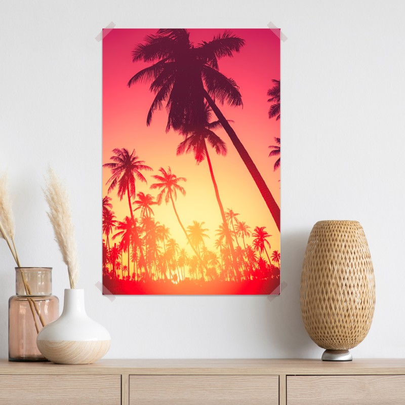 Plakat tropikalny zachód słońca z palmami – Wallissimo® Plakat tropikalny zachód słońca z palmami – Wallissimo®