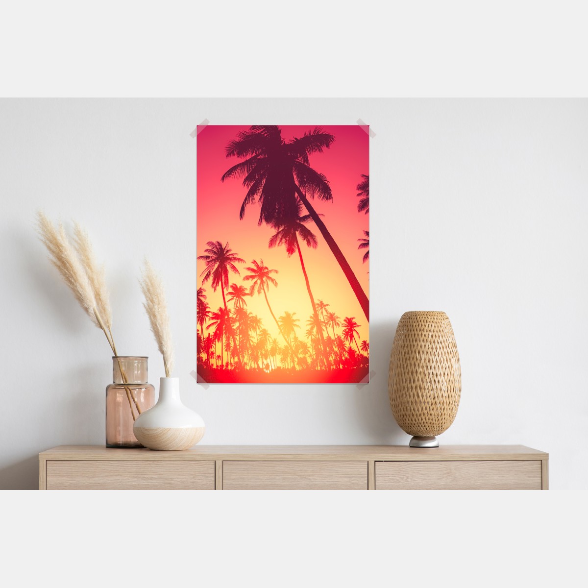 Plakat tropikalny zachód słońca z palmami – Wallissimo® Plakat tropikalny zachód słońca z palmami – Wallissimo®
