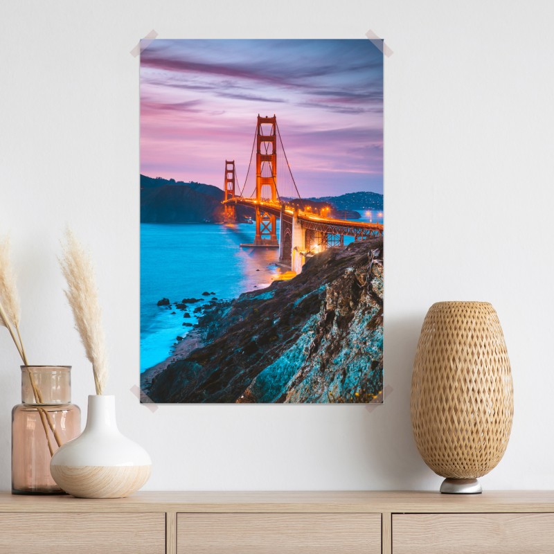 Plakat most Golden Gate o zmierzchu, San Francisco