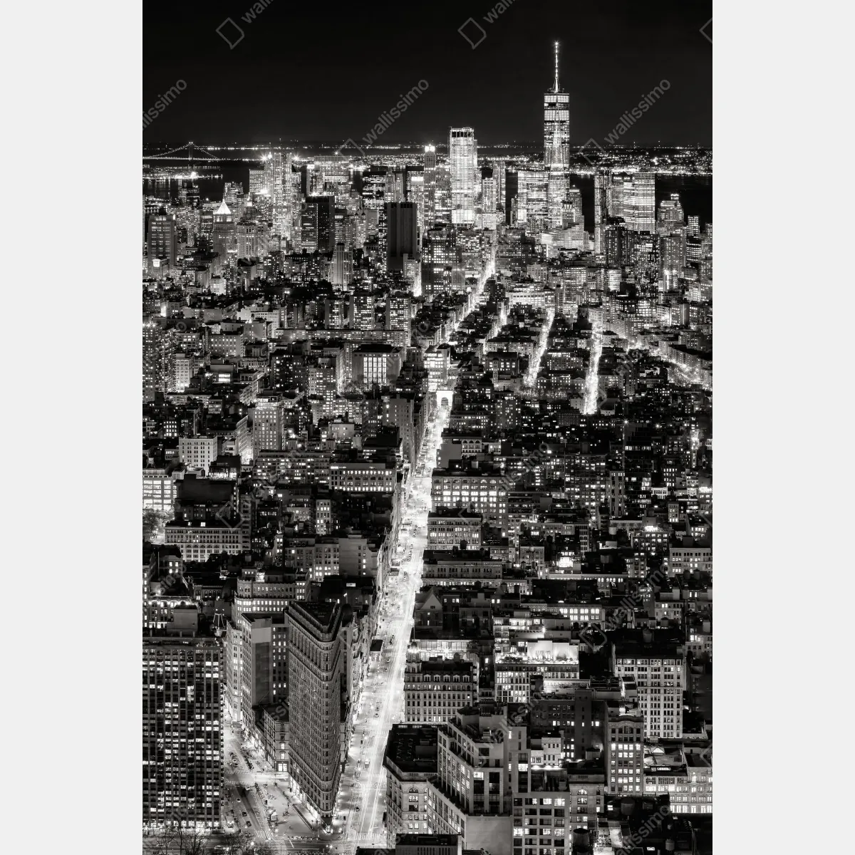 Plakat monochromatyczna panorama miasta nocą – Wallissimo® Plakat monochromatyczna panorama miasta nocą – Wallissimo®