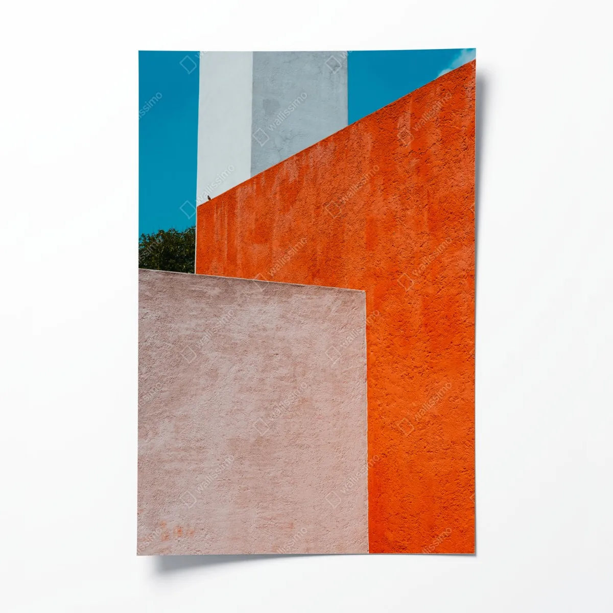 Plakat odważna geometryczna elewacja w pomarańczy i turkusie – Wallissimo® Plakat odważna geometryczna elewacja w pomarańczy i turkusie – Wallissimo®