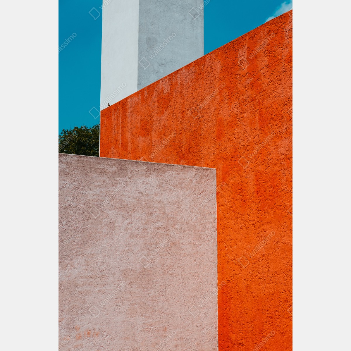 Plakat odważna geometryczna elewacja w pomarańczy i turkusie – Wallissimo® Plakat odważna geometryczna elewacja w pomarańczy i turkusie – Wallissimo®