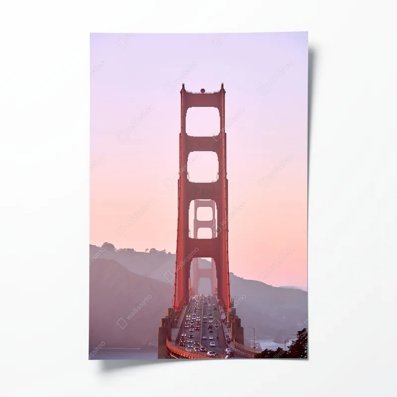 Plakat niebieski kwiatowy wzór toile – Wallissimo®