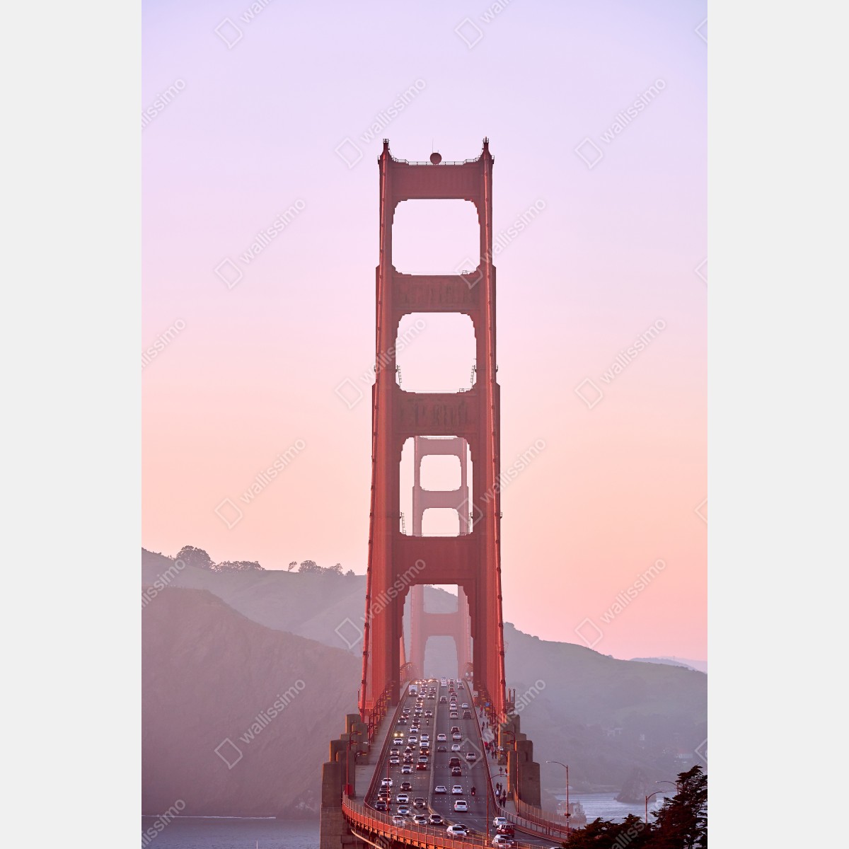 Plakat Golden Gate o pastelowym zachodzie słońca – Wallissimo® Plakat Golden Gate o pastelowym zachodzie słońca – Wallissimo®