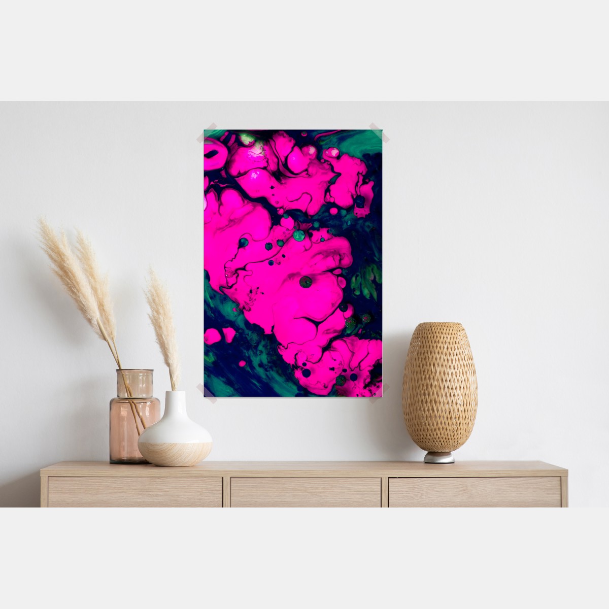 Plakat neonowa różowa abstrakcja płynna – Wallissimo® Plakat neonowa różowa abstrakcja płynna – Wallissimo®