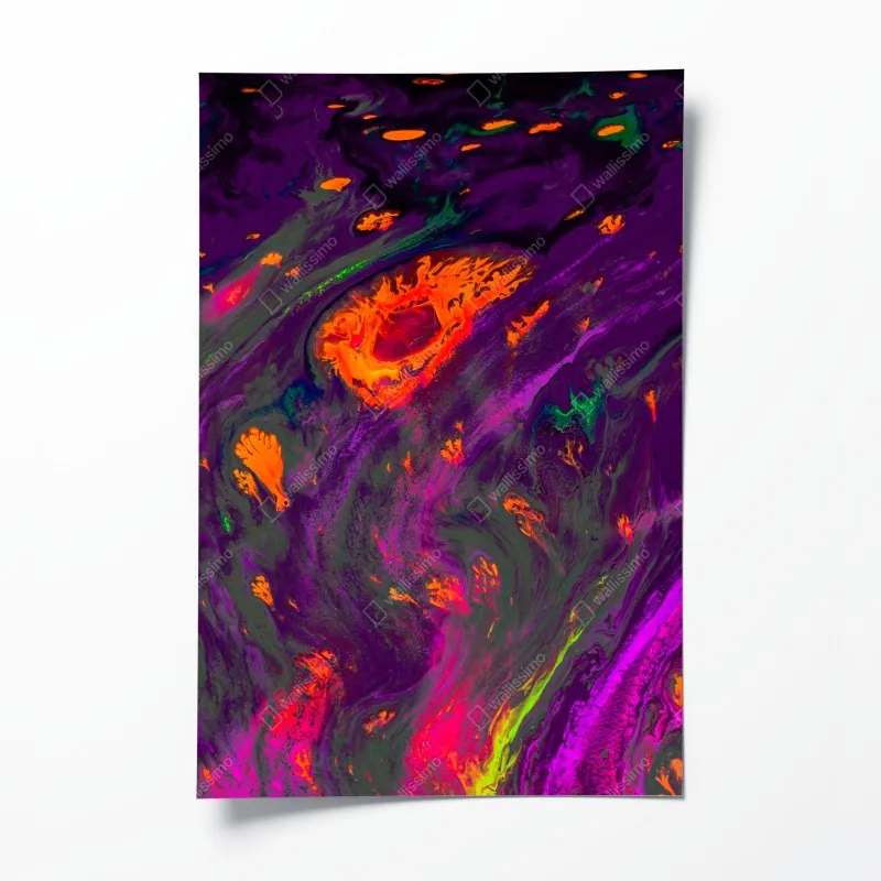 Plakat biały i różowy storczyk na czarnym tle – Wallissimo®