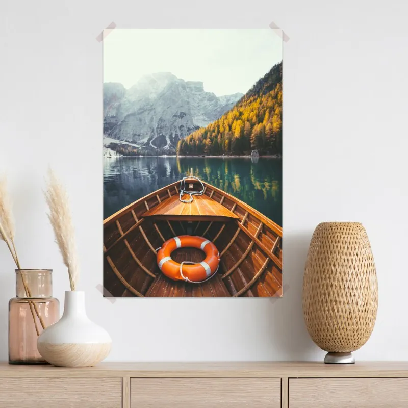 Plakat wschód słońca nad Lago di Braies – Wallissimo® Plakat wschód słońca nad Lago di Braies – Wallissimo®