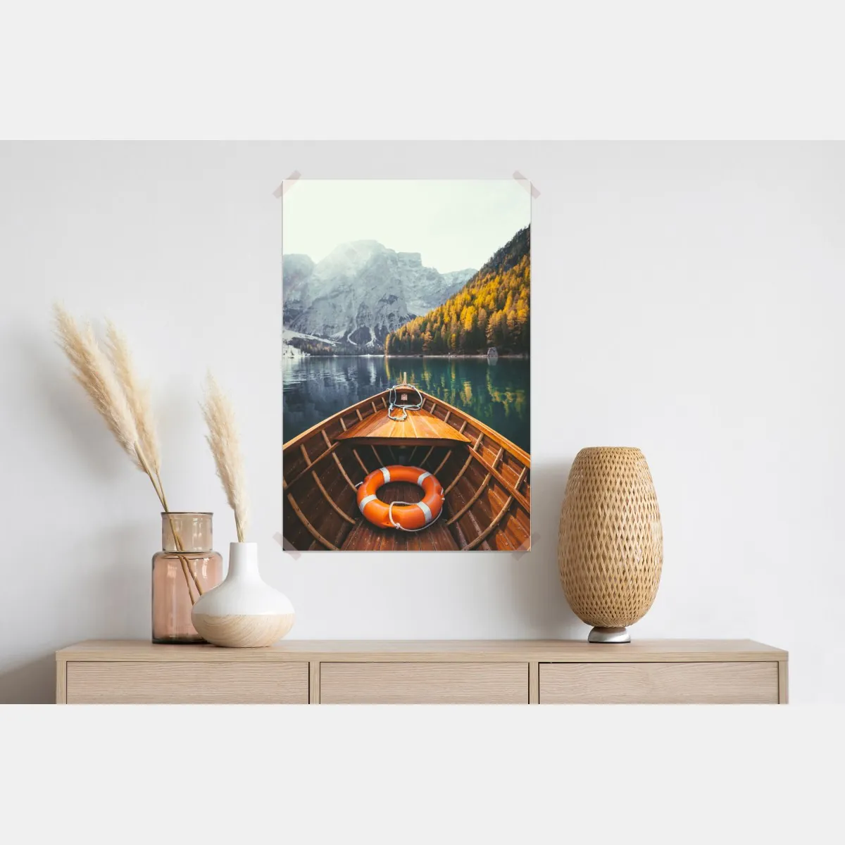 Plakat wschód słońca nad Lago di Braies – Wallissimo® Plakat wschód słońca nad Lago di Braies – Wallissimo®