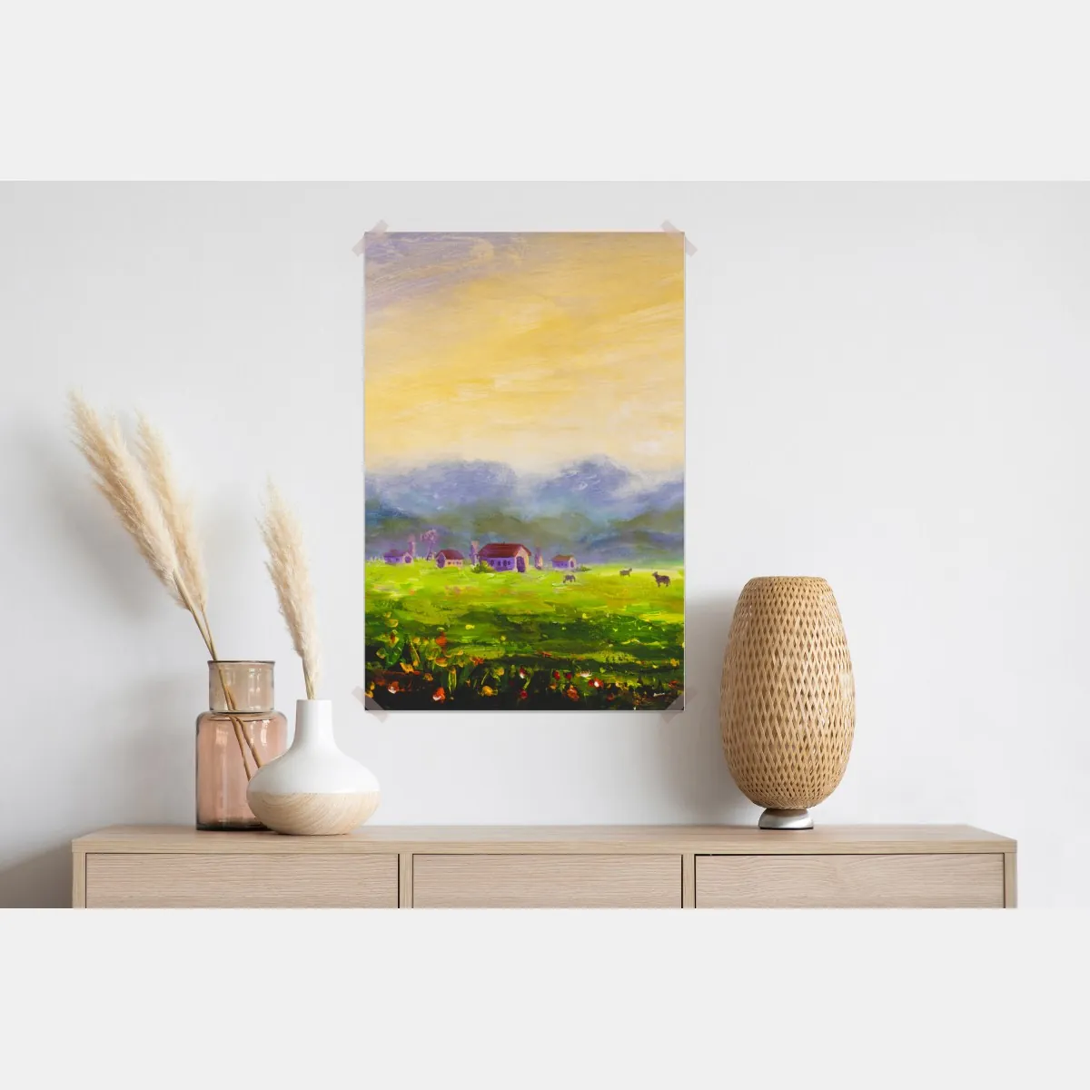 Plakat świt nad letnią łąką – Wallissimo® Plakat świt nad letnią łąką – Wallissimo®