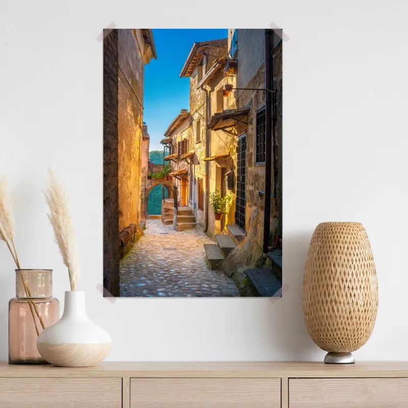Plakat uliczka o zachodzie słońca w Toskanii – Wallissimo® Plakat uliczka o zachodzie słońca w Toskanii – Wallissimo®