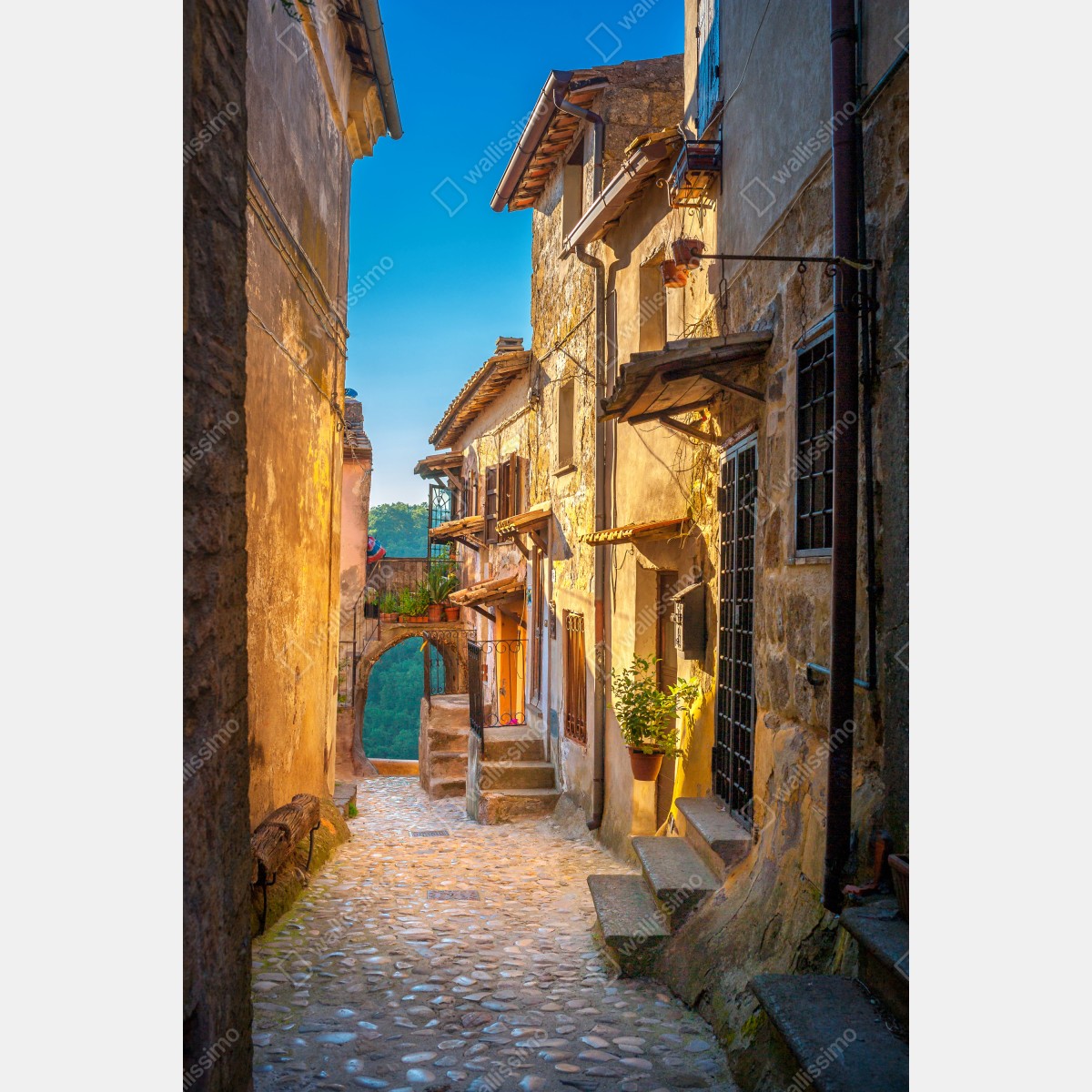Plakat uliczka o zachodzie słońca w Toskanii – Wallissimo® Plakat uliczka o zachodzie słońca w Toskanii – Wallissimo®