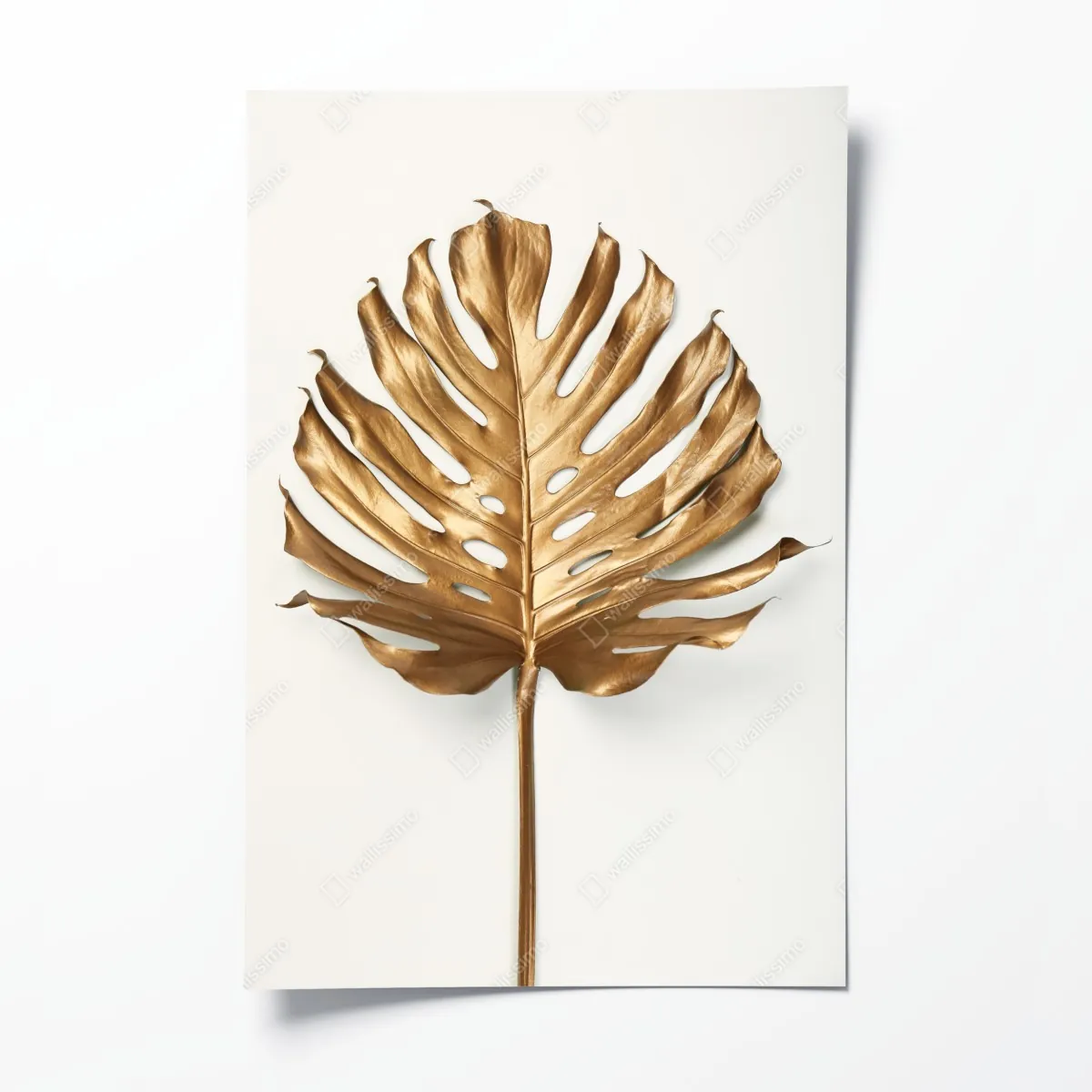 Plakat złoty liść monstera na białym tle – Wallissimo® Plakat złoty liść monstera na białym tle – Wallissimo®