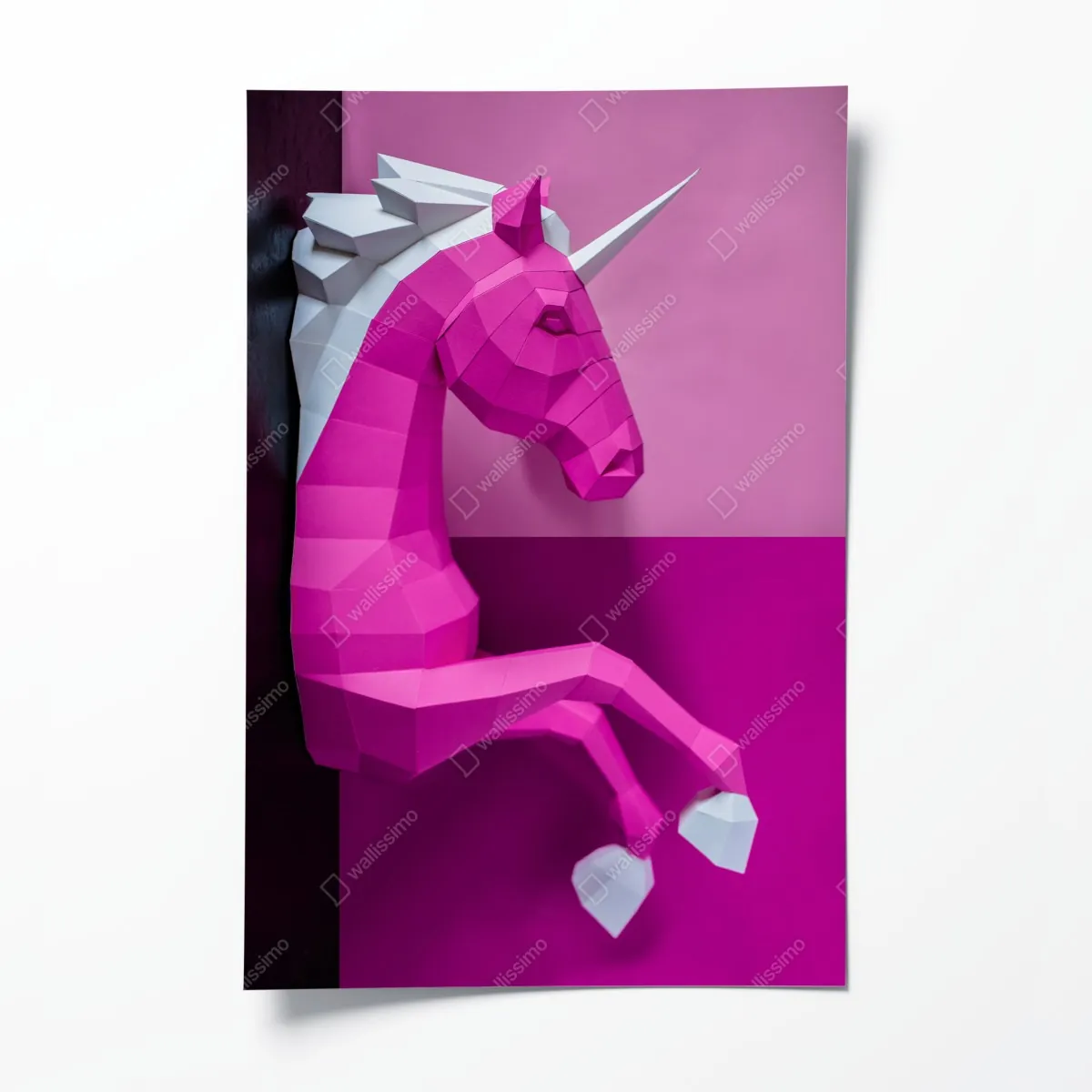 Plakat różowy geometryczny jednorożec na ścianę – Wallissimo® Plakat różowy geometryczny jednorożec na ścianę – Wallissimo®